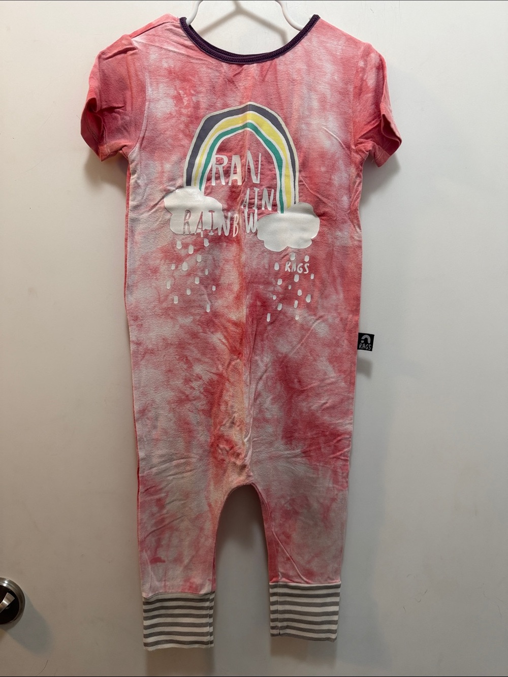 Kids Tie-Dye Rainbow 🌈 Romper - Pinkish Red Size 18-24 Months 🌧️